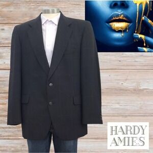 Hardy Amies Men's Blazer Sport Coat Wool Blender 2 Button Gray 42R